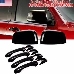 Mirror Covers+Door Handle Covers For Jeep Grand Cherokee For Dodge Durango 11-20 - Foto 1 di 12