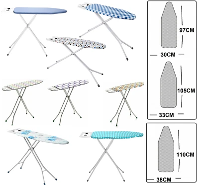 LARGE FOLDING IRON IRONING BOARD ADJUSTABLE HEIGHT LIGHT WEIGHT STRONG NON SLIP - Image 1 of 2