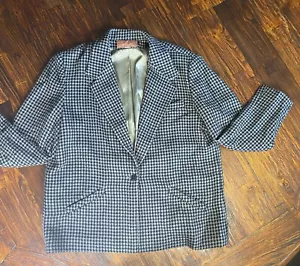 Blazer para mujer talla 1XL blanco y negro de colección Worthington chaqueta forrada pata de gallo - Imagen 1 de 7