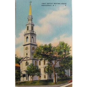 Vintage First Baptist Meeting House, Providence, RI Postcard Historic, Unsigned - Picture 1 of 5