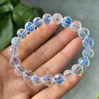 10 mm bracelet perles de cristal bleu naturel lumière forte en pierre de lune
