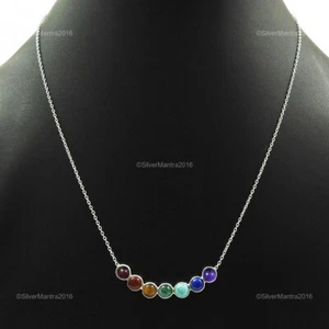 Round Carnelian Chakra Cluster Bezel December Necklace Jewelry Sterling Silver - Picture 1 of 6