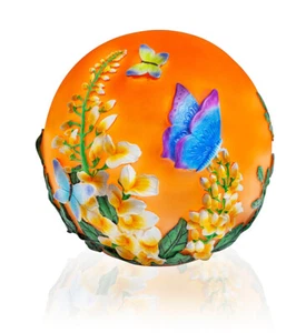Lámpara Bola LED Prado Flores Naranja Mate 19 cm Funcionamiento Inalámbrico a Batería - Imagen 1 de 2