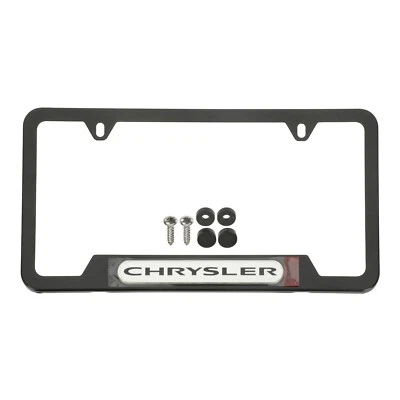 NEW OEM MOPAR BLACK LICENSE PLATE FRAME 05-18 CHRYSLER 200 300 TOWN AND COUNTRY - Image 1 of 4
