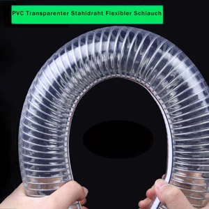PVC Transparent Saugschlauch Spiralschlauch Förderschlauch Stahlspirale Druck - Bild 1 von 10