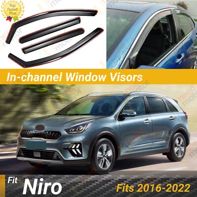 Para Niro 2016-2022 Deflector de ventilación en canal Viseras de ventana Protector de lluvia Deflectores Foto 1 de 4