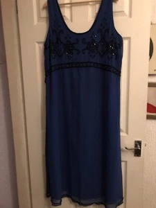 joanna hope Ladies Royal Blue And Black Dress Size 24 - Picture 1 of 7
