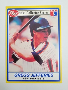 1991 Post Cereal Gregg Jefferies Baseball Card #9 Of 30 New York Mets