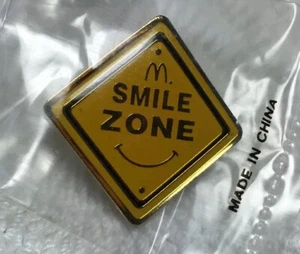 New Mcdonalds Gold Tone Yellow Smile Zone Employee Pin Label Tack Group II - Picture 1 of 5