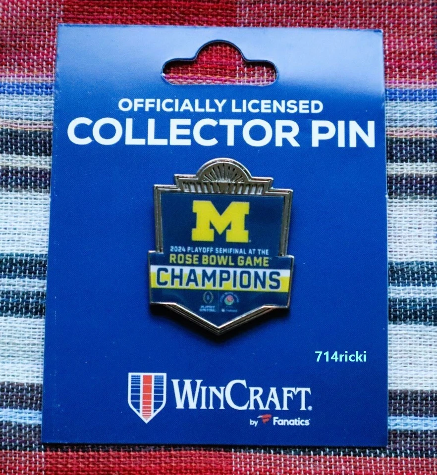 2024 Rose Bowl Game Champions Collector Lapel Pin Michigan Wolverines - Image 1 of 1