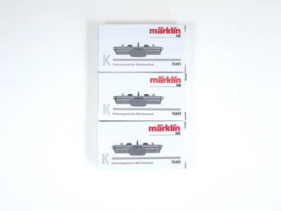 K Track Point Machine, Set 3 x Märklin H0 75491, New, Original Packaging - Image 1 of 3