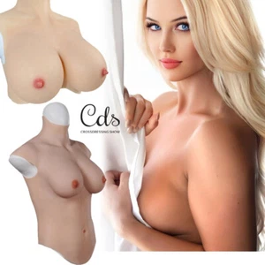 B-H Cup Realistic Silicone Breast Forms Breast Plate Fake Boobs For Crossdresser - Picture 1 of 34