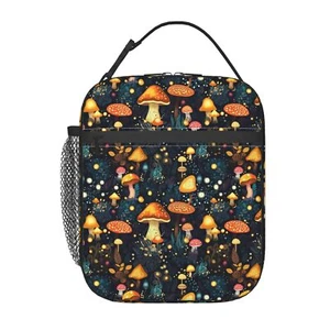Mushroom Insulated Lunch Box Reusable Portable Bag Thermal Picnic Cool Bags w... - Picture 1 of 9