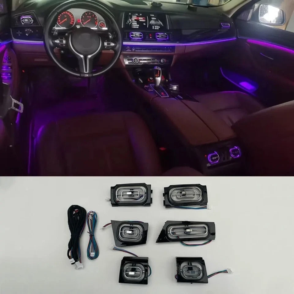 For BMW 5 Series F10 F18 12-17 LED Air Vent Grille Ambient Light Interior Trim - Изображение 1 из 4