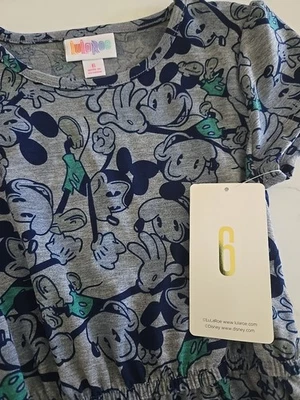 Vestido Lularoe Disney Mae - Mickey Mouse Azul Gris ❤️ Talla 6 - Nuevo con etiquetas Foto 1 de 2