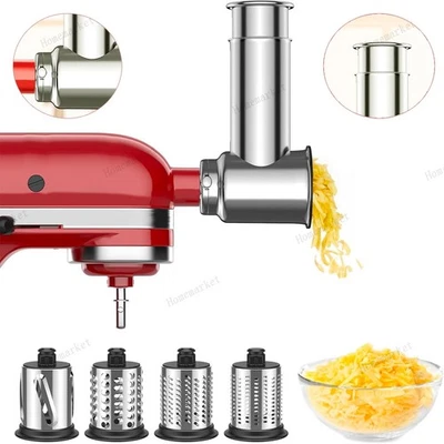 HOMEMARKET_TOP Stainless Steel Slicer Shredder Attachment for KitchenAid Stand Mixer Salad Make
