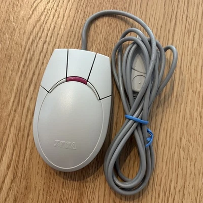 Sega Saturn  HSS-0139 Genuine Authentic Light Gray Shuttle Mouse Controller Used - Image 1 of 4