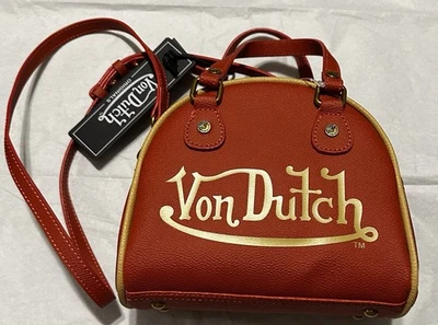 Von Dutch Red & Gold Two-Tone Bowling Bag - Image 1 of 4