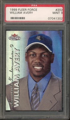 1999-00 Fleer Force WILLIAM AVERY #202 RC Rookie /100 Timberwolves PSA 9 - Image 1 of 2