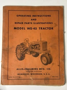 Allis Chalmers WD45 1955 tractor manual de piezas de operación y reparación original - Imagen 1 de 5