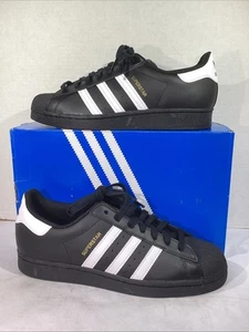 Adidas Men’s Size 8.5 Black / White Superstar Originals Sneakers AJ-1508 - Picture 1 of 9