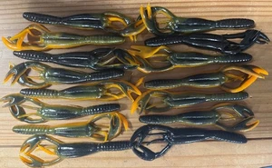 15 Pcs Swimming Life Like 4" Craw Worm Multi Color - Picture 1 of 3