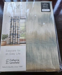 Catherine Lansfield Ombre Text gefüttert 46x72 Ösenvorhänge türkis GÜNSTIGSTES AUF EBAY - Bild 1 von 1