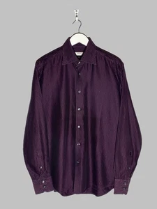 Versace Collection Purple Baroque Stripe Long Sleeve Shirt Y2K Goth Rock Vibes - Picture 1 of 19