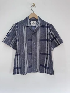 Snow Peak Short Sleeve Printed Shirt Navy White Size 1 Japan Fabric - Picture 1 of 6