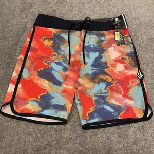 Volcom Board Shorts Mens 32 Mod Tech Funday Scallop Drawstring Swim NEW $60 - Picture 1 of 9