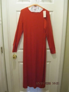 A NEW DAY Damen Größe XS Small Langarm gerippt Midi Bodycon Kleid rot - Bild 1 von 5