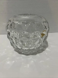 Vintage Crystal Fostoria American Grande Ciotola Rosa 5" - Foto 1 di 3