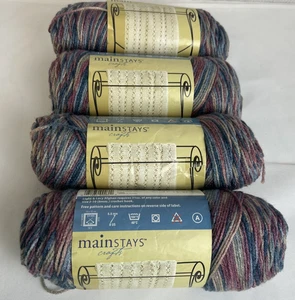 MainStay Yarn Country Print #1170 4 capas acrílico 5 OZ ea lote descontinuado de 4 - Imagen 1 de 9