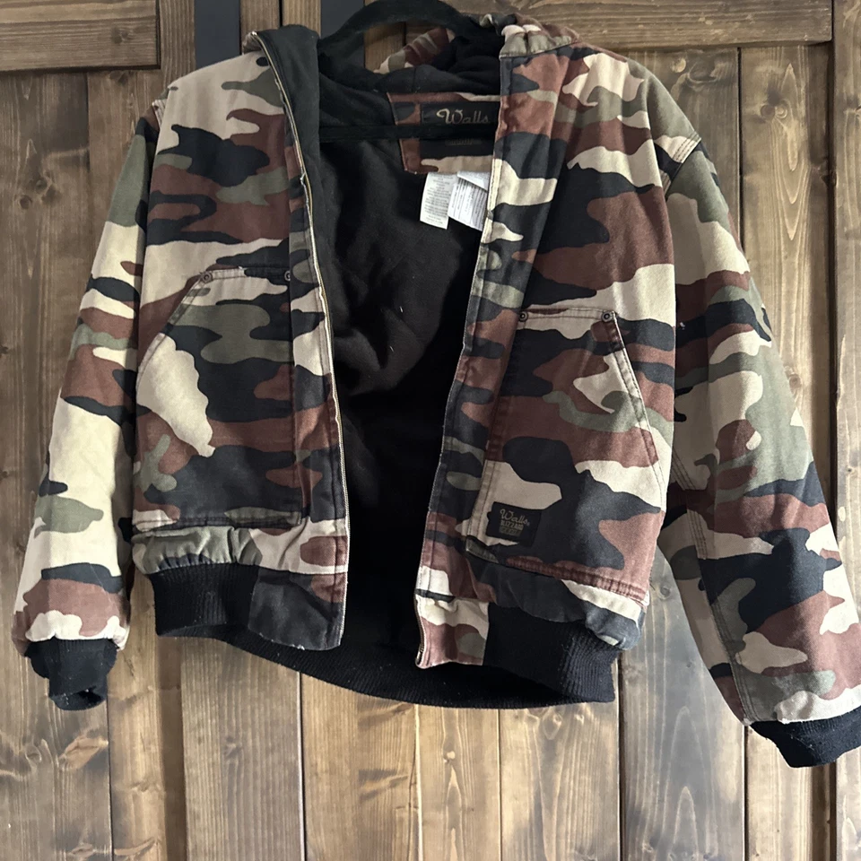 Chaqueta con Capucha Walls Blizzard Pruf Vintage Jóvenes Niños Camuflada Lona Talla XL 16/18 Foto 1 de 4