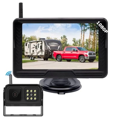 Wireless 5" 2 Channel Monitor Backup Camera For Car RV SUV Van Trailer Rear View - Image 1 of 4