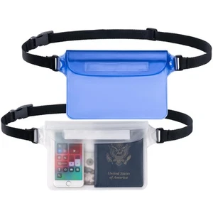 Pack de 2 bolsas impermeables bolsa de cintura ajustable para natación kayak navegación - Imagen 1 de 7