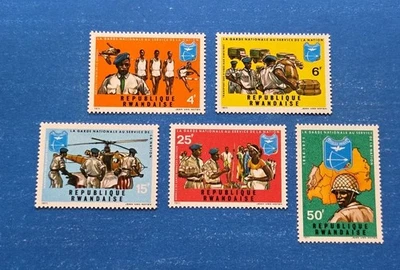Juego completo de estampillas de Ruanda, Scott 431-435 MLH Foto 1 de 2