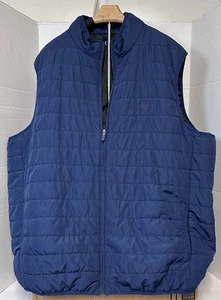 Chaps Vest Men 2XB/2TF Blue Puffer Sleeveless Jacket Full Zip  Outdoor Pockets - Picture 1 of 16