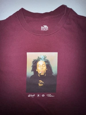 Bob Marley Shirt Men’s Medium Graphic Print Red Maroon Reggae Primitive  - Image 1 of 4