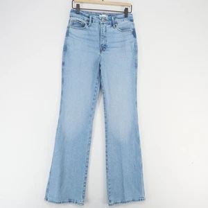 Good American Bootcut Jeans Damen 27 hellblau Stretch Denim High Rise - Bild 1 von 9