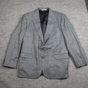 Stafford Sport Coat Mens Gray Glen Plaid Wool Silk Blend Two Button Made in USA - Picture 1 of 15