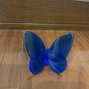 Baccarat Crystal Lucky Butterfly Blue - Picture 1 of 4