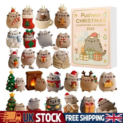 Calendario dell'Avvento 2025 Pusheen 24 Giorni Ornamento per Festività Festive Conto alla Rovescia
