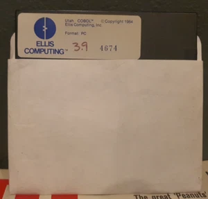 Utah Cobol Software By Ellis Computing For PC 1984 Rare 5 1/4 Disk - Picture 1 of 3