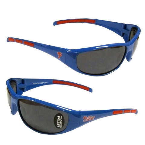 PHILADELPHIA PHILLIES SUNGLASSES 3 DOT WRAP UV 400 PROTECTION AND W/FREE POUCH Cover