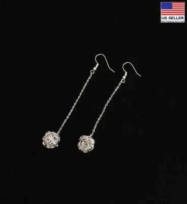 Moda Mujeres Niña Pendientes Retro Tejido Hueco Borla Bola Ins Simple Estilo 0501 Foto 1 de 4