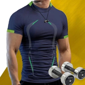 Herren Fitness T-Shirt Rundhals Gym Kleidung Bodybuilding Training Workout ⊿ - Bild 1 von 22