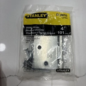 Stanley 4-inch Utility Hinge Silver / Zinc W/ Screws, 81-9053 SP804 (101mm) - Picture 1 of 5