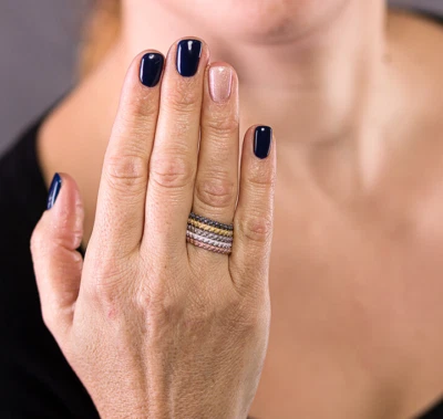 kit anello fede fedina fascia filigrana sarda argento 925 5 colori artigianato - Immagine 1 di 4