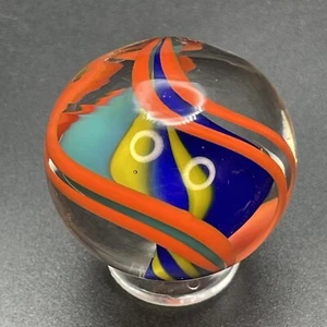 William Murray Contemporary Handmade Ribbon Core Swirl Marble 1-1/4” - Picture 1 of 12